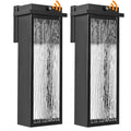 Black LED Dusk to Dawn Outdoor Lighting 2 Packs, 16" Large outside Farmhouse