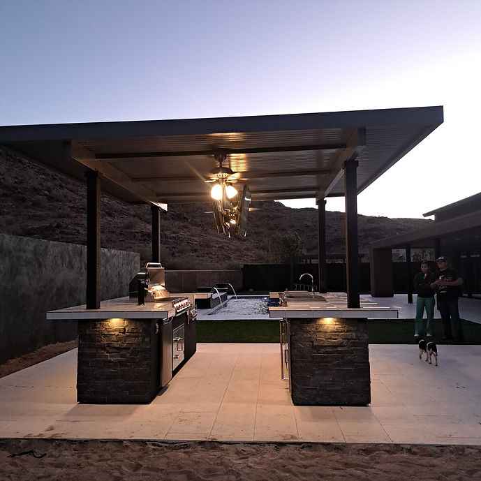 KoKoMo Big Island Sports Bar Outdoor Kitchen with Two 55-Inch TVs & Grill