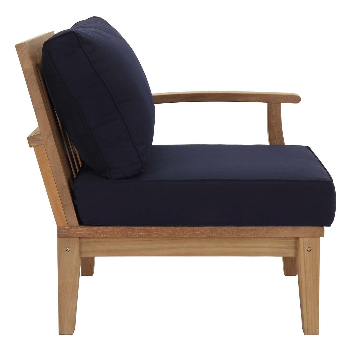 Patio Elegance Marina 10-Piece Teak Patio Set with Navy Cushions