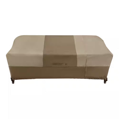 38 In. L X 77.3 In. W X 31 In. H Beige Patio Furniture Loveseat and Sofa (2-In-1) Cover