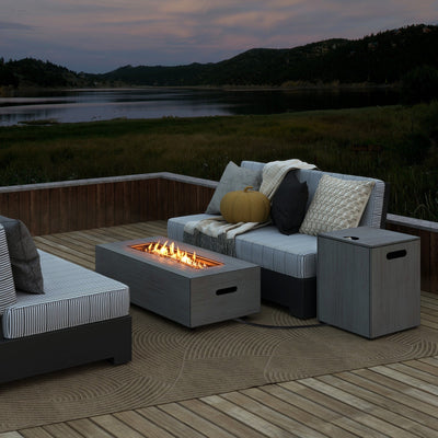 42 In. Outdoor Rectangular Propane Fire Table with Tank Holder – 50,000 BTU