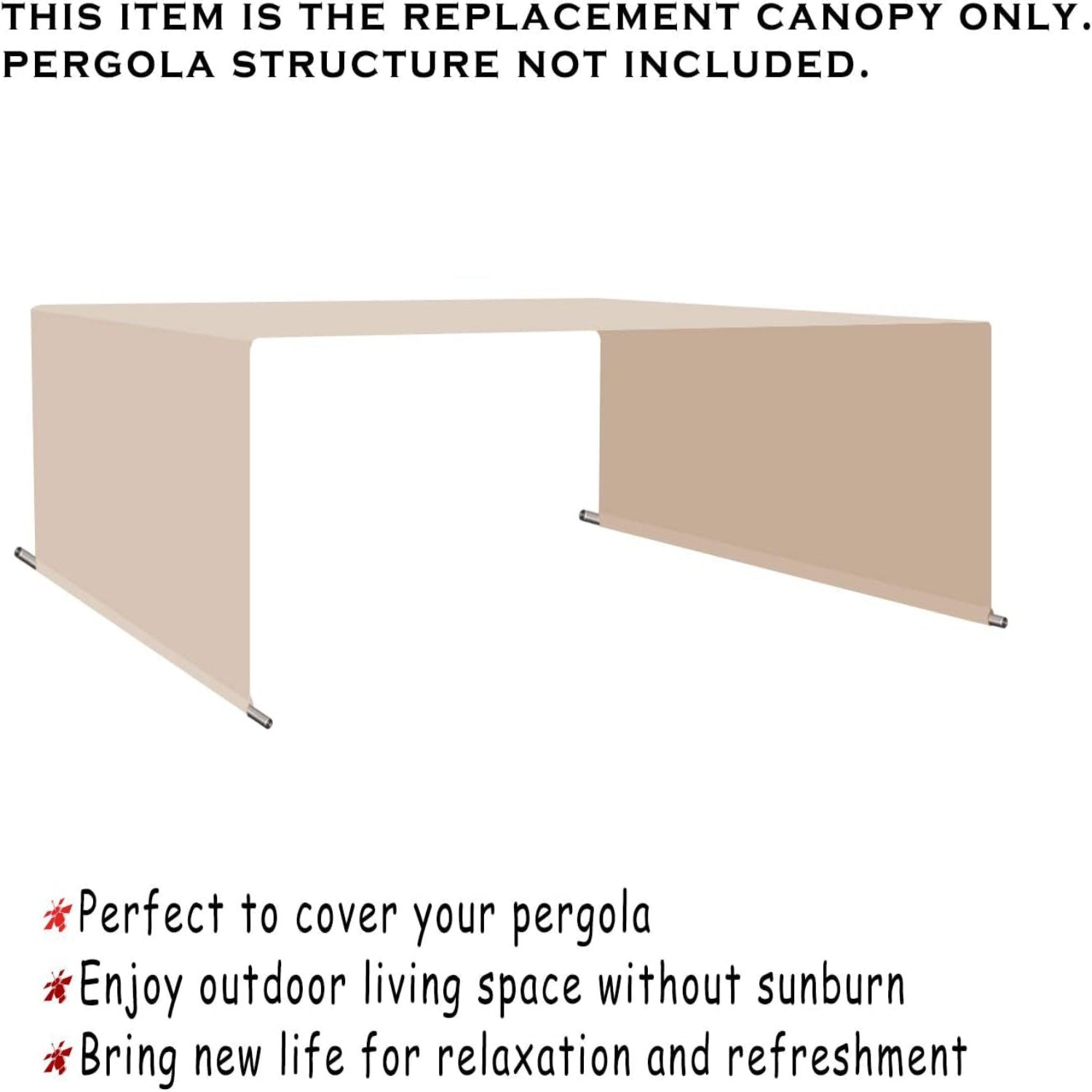 Waterproof Pergola Covers - Pergola Replacement Canopy - Universal Replacement Canopy for Pergola (14' L X 9' W, Beige)