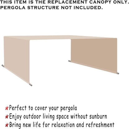 Waterproof Pergola Covers - Pergola Replacement Canopy - Universal Replacement Canopy for Pergola (14' L X 9' W, Beige)