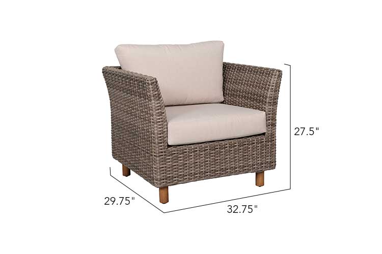 Orlando 4-Piece Wicker Patio Sofa Set with Beige Cushions