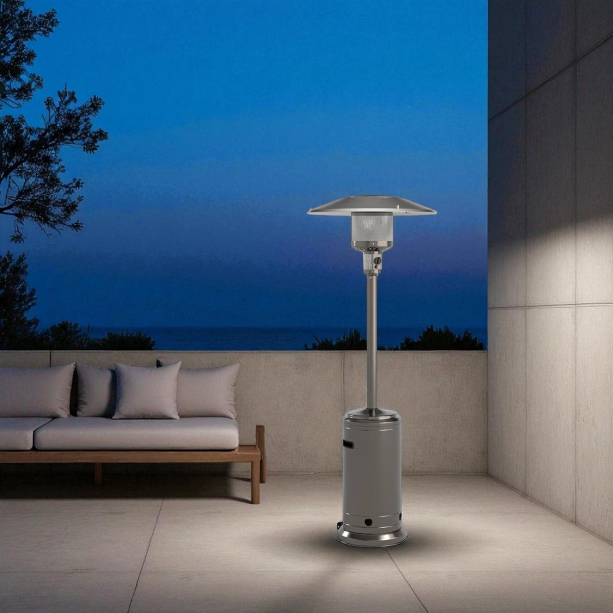 46,000 BTU Steel Gray Propane Patio Heater