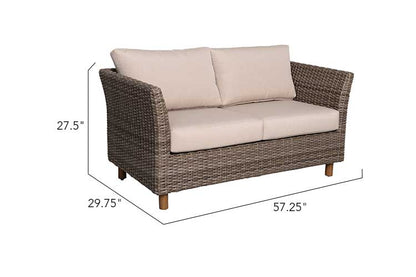 Orlando 4-Piece Wicker Patio Sofa Set with Beige Cushions