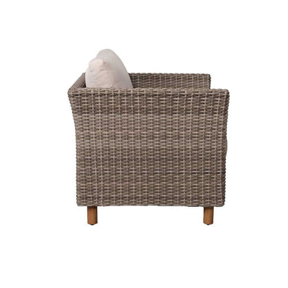 Orlando 4-Piece Wicker Patio Sofa Set with Beige Cushions