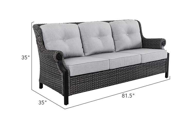 Lassen 4-Piece Grey Wicker Patio Set with Swivel Rocking Chairs