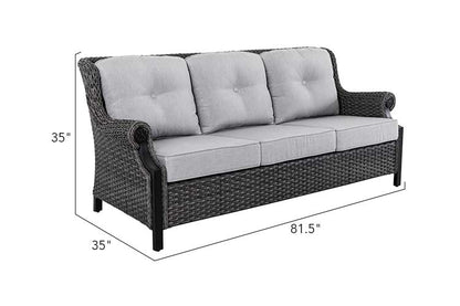 Lassen 4-Piece Grey Wicker Patio Set with Swivel Rocking Chairs