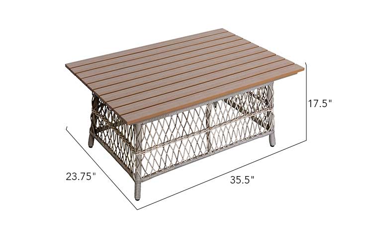 Shell 4-Piece Grey Wicker Patio Sofa Set with Blue Cushions