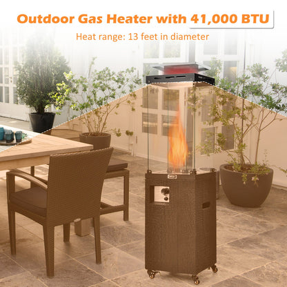41,000 BTU Propane Patio Heater with Metal Hood