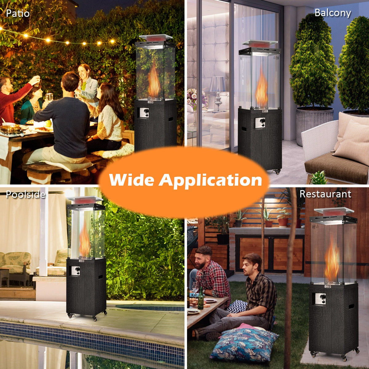 41,000 BTU Propane Patio Heater with Metal Hood