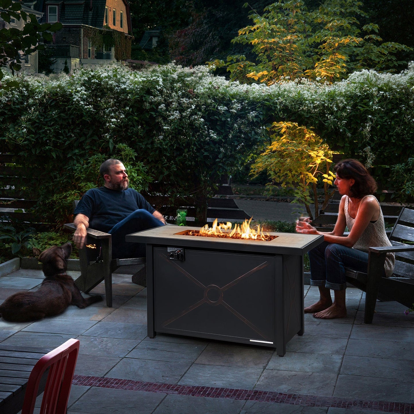 42 In. Propane Fire Pit Table with Ceramic Tabletop – 60,000 BTU