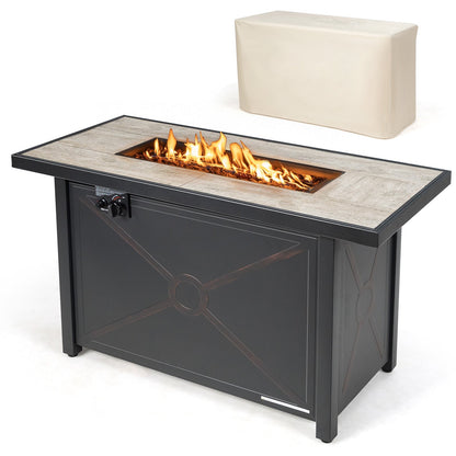 42 In. Propane Fire Pit Table with Ceramic Tabletop – 60,000 BTU