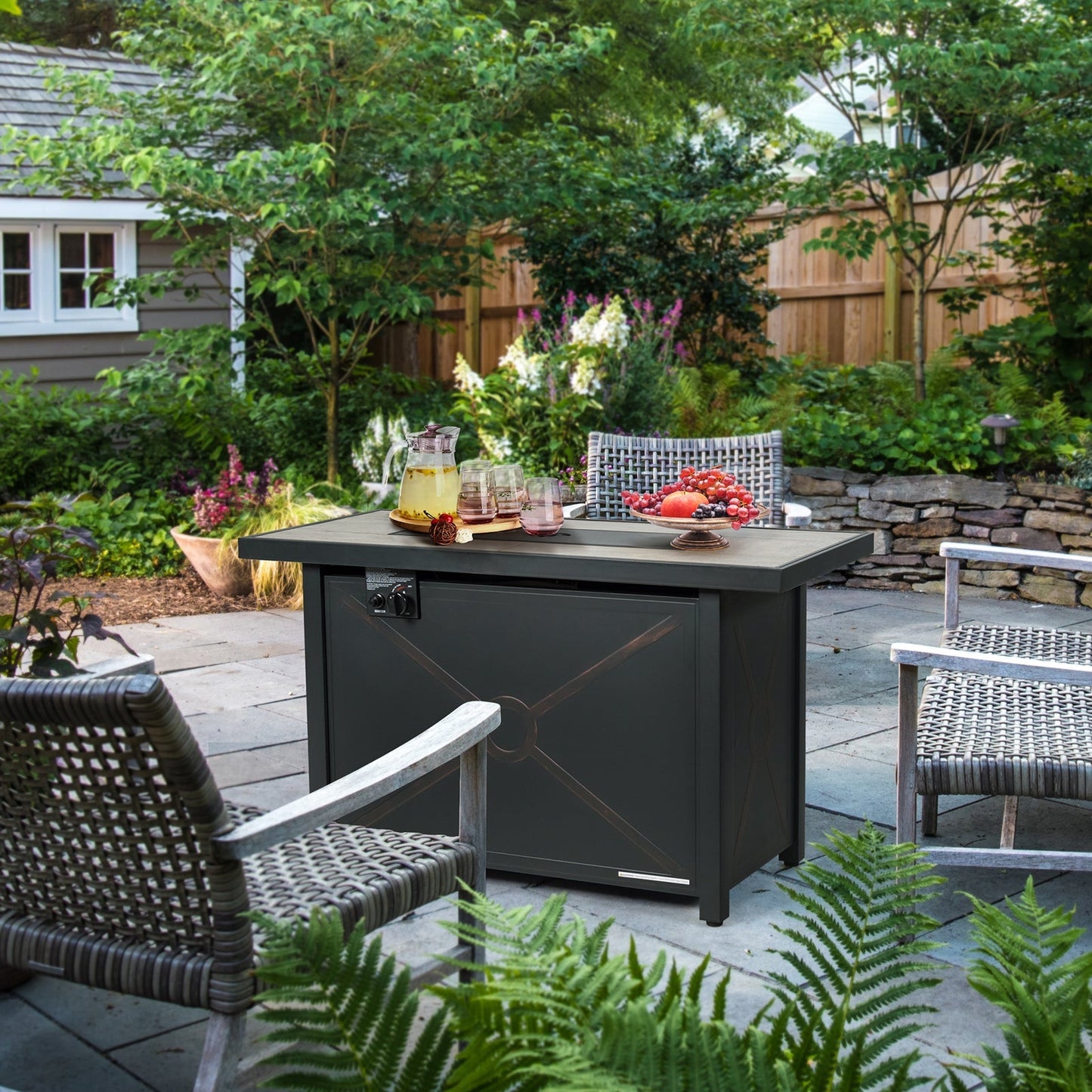 42 In. Propane Fire Pit Table with Ceramic Tabletop – 60,000 BTU