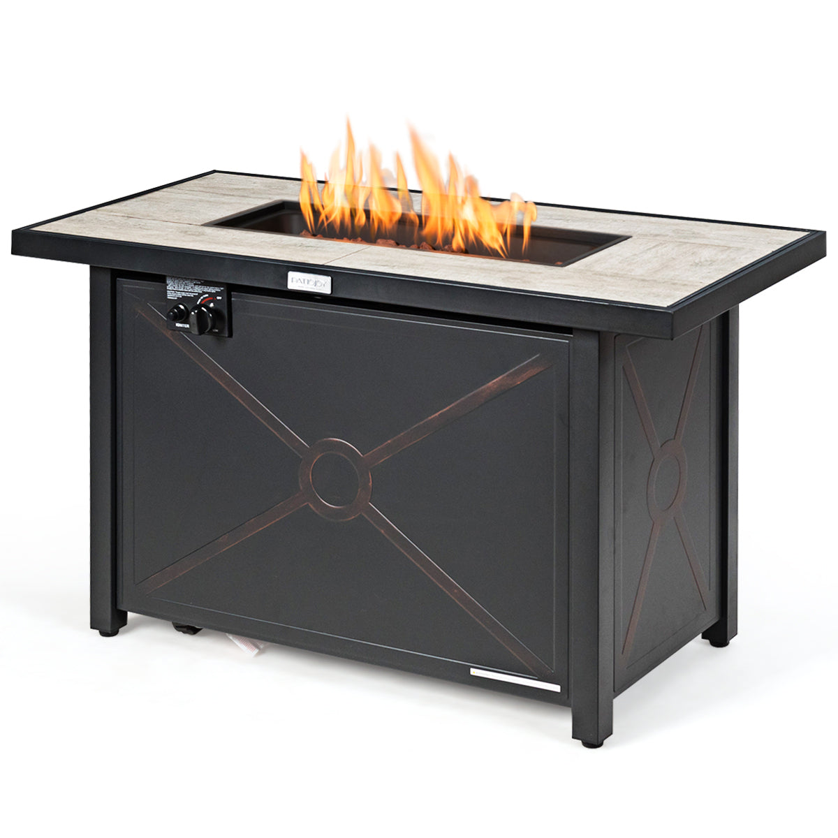 42 In. Propane Fire Pit Table with Ceramic Tabletop – 60,000 BTU