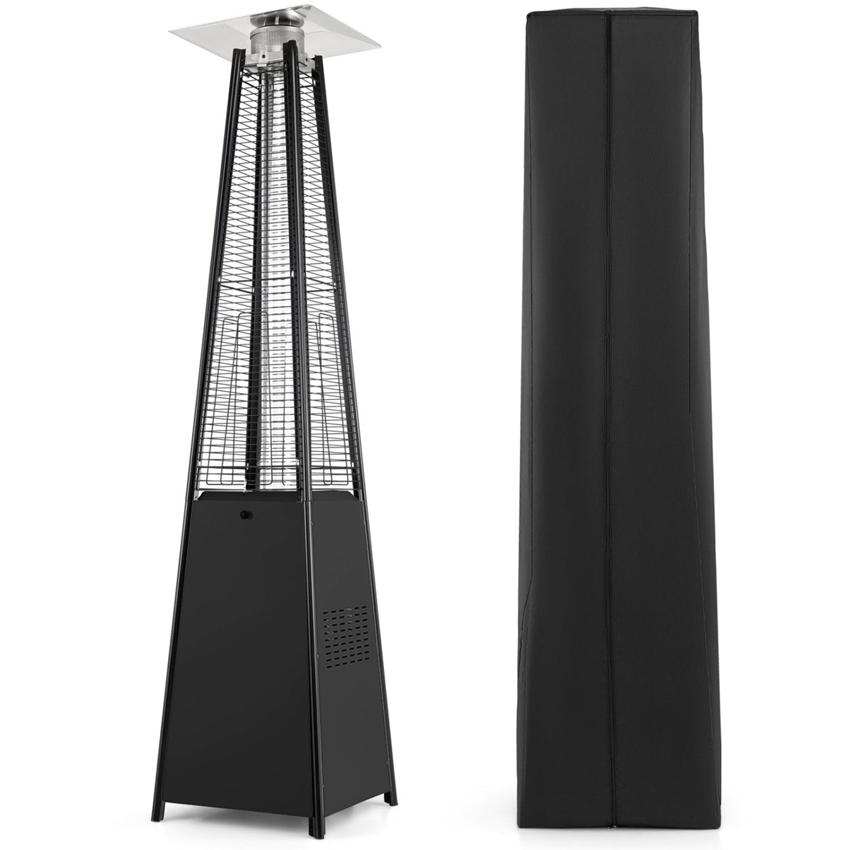 45,000 BTU Propane Pyramid Patio Heater with Cover and Wheels