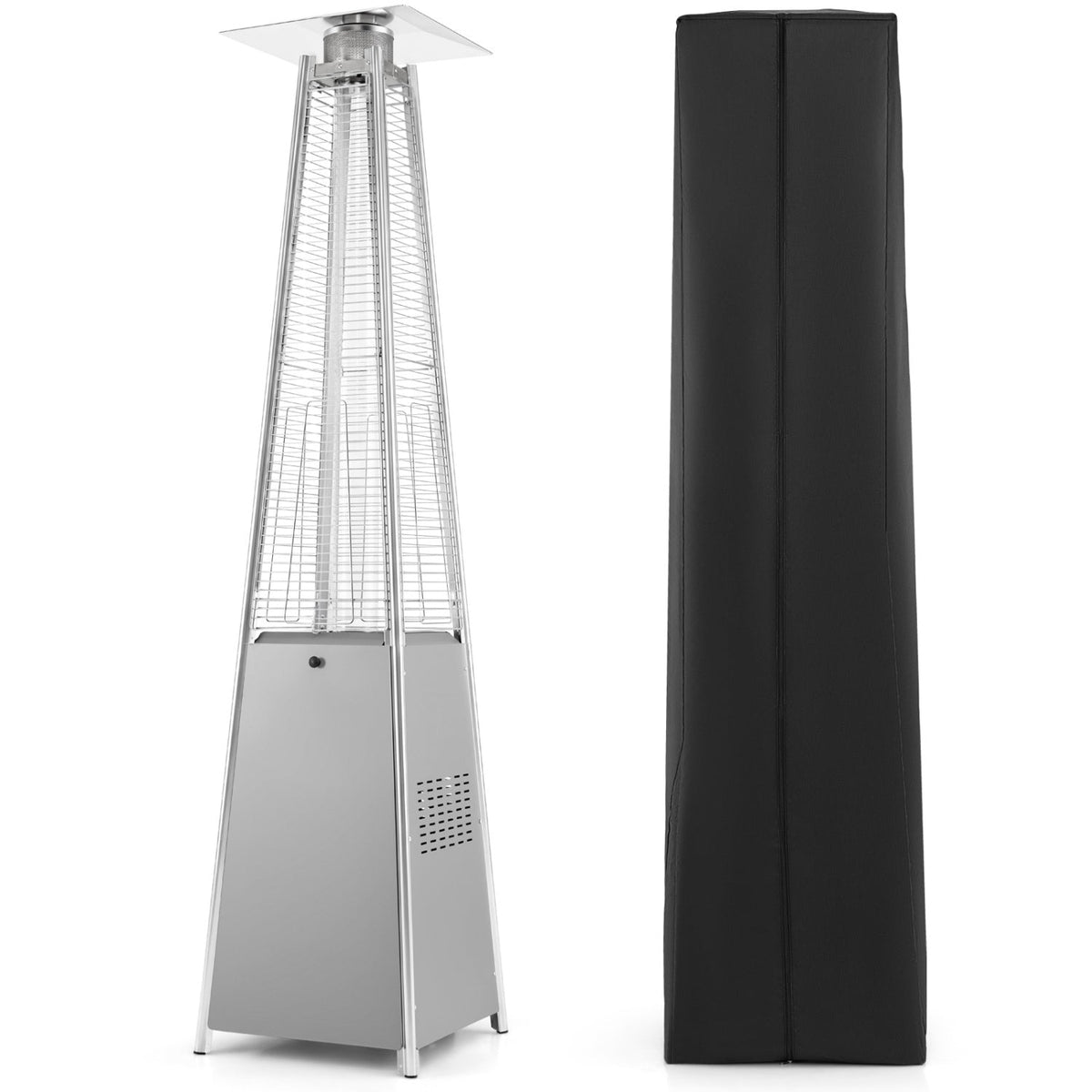 45,000 BTU Propane Pyramid Patio Heater with Cover and Wheels
