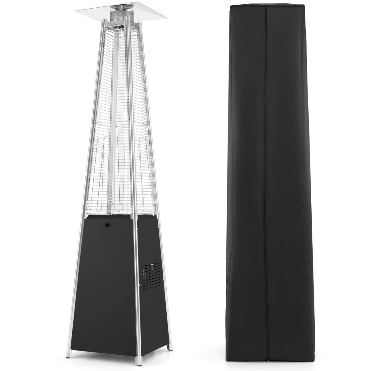 45,000 BTU Propane Pyramid Patio Heater with Cover and Wheels