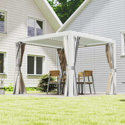10 x 10 ft White Aluminum Louvered Pergola