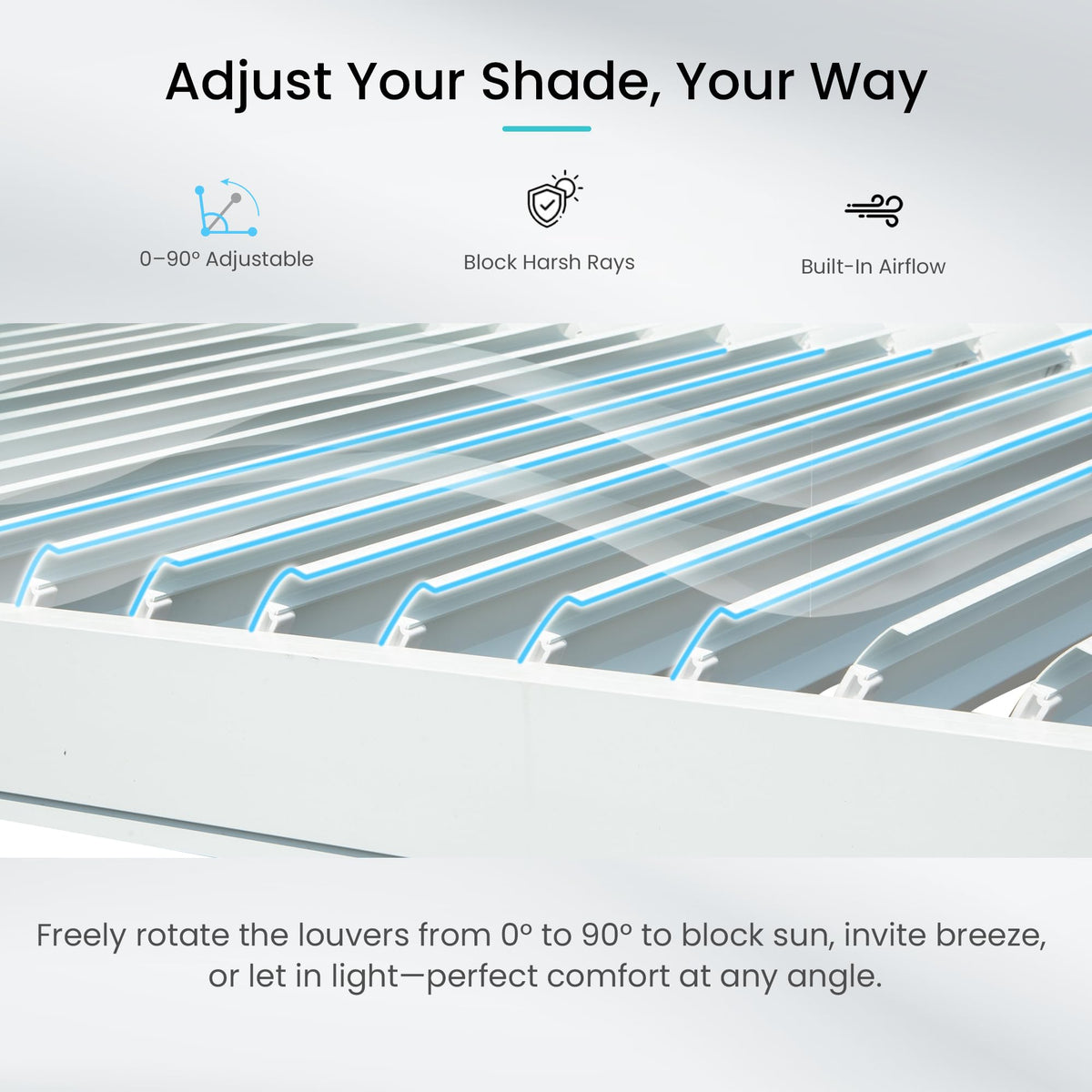 10 x 10 ft White Aluminum Louvered Pergola
