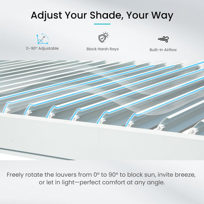 10 x 10 ft White Aluminum Louvered Pergola