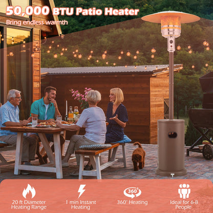 50,000 BTU Propane Patio Heater with Round Table