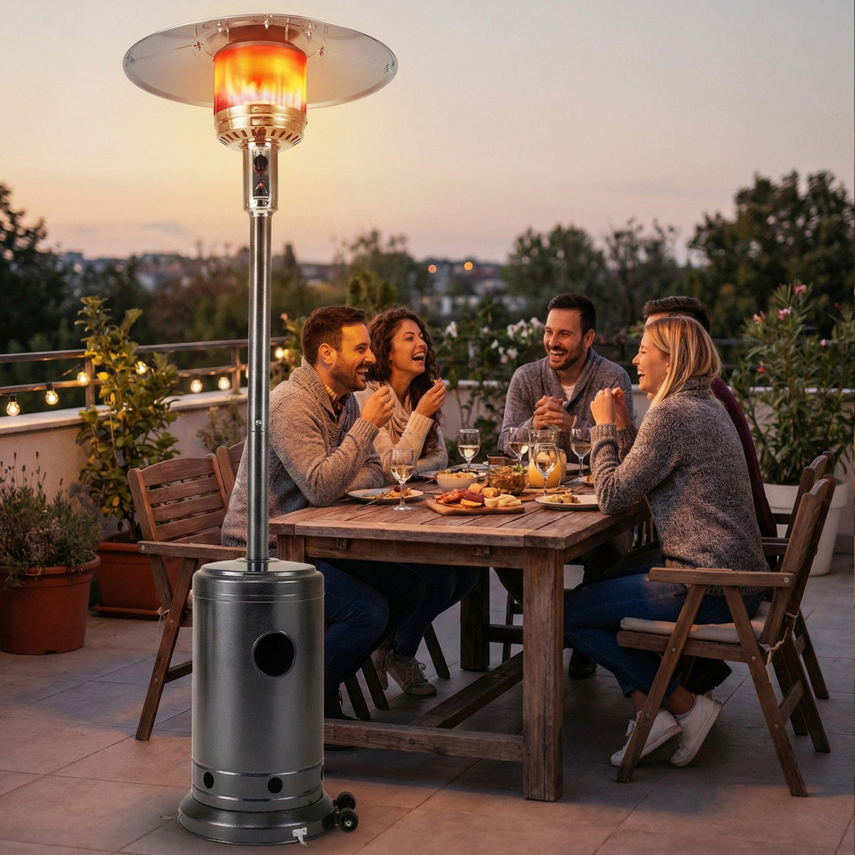 50,000 BTU Propane Patio Heater with Stainless-Steel Burner