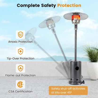 50,000 BTU Propane Patio Heater with Stainless-Steel Burner