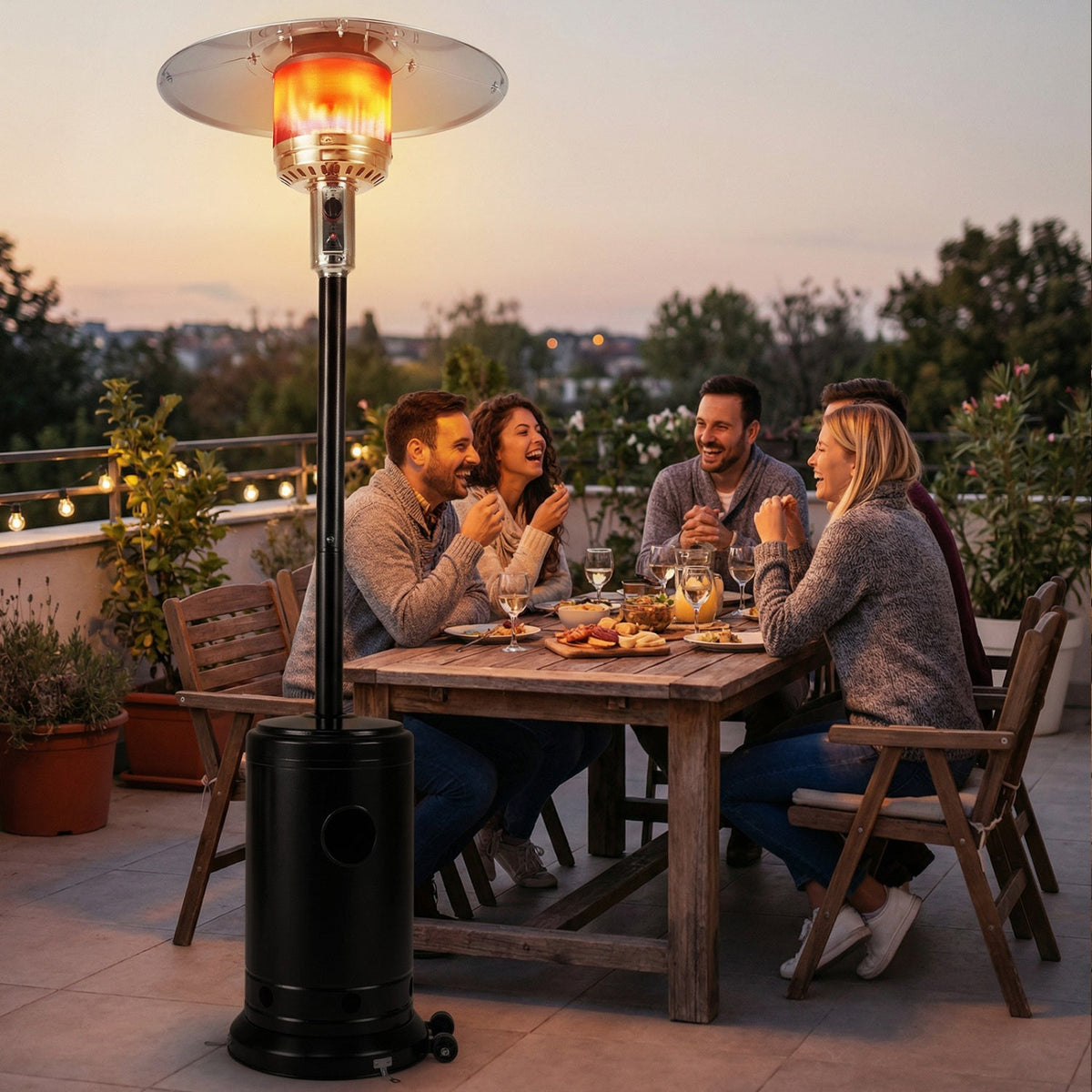50,000 BTU Propane Patio Heater with Stainless-Steel Burner