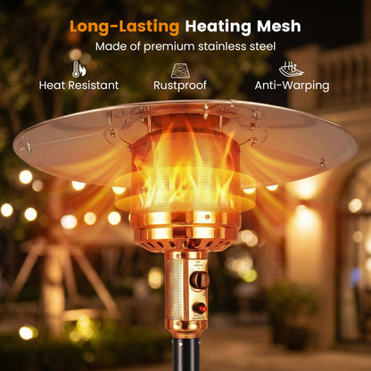 50,000 BTU Propane Patio Heater with Stainless-Steel Burner