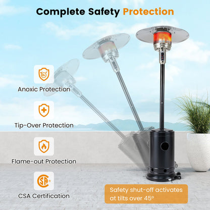 50,000 BTU Propane Patio Heater with Stainless-Steel Burner