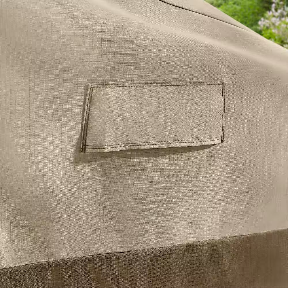 38 In. L X 77.3 In. W X 31 In. H Beige Patio Furniture Loveseat and Sofa (2-In-1) Cover