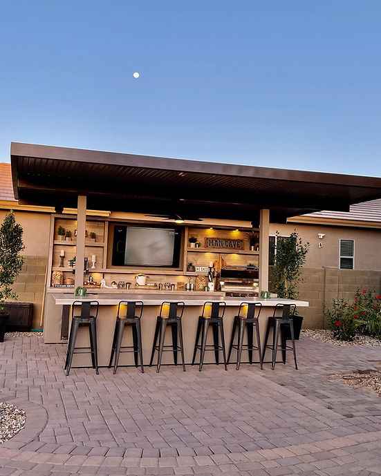 KoKoMo 20 x 20 ft Outdoor Kitchen Pavilion with Grill, Bar, Kegerator & 70-Inch TV