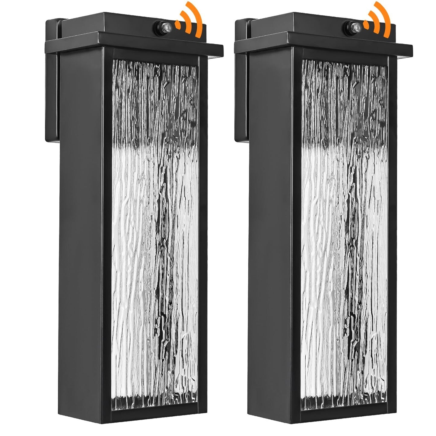 Black LED Dusk to Dawn Outdoor Lighting 2 Packs, 16" Large outside Farmhouse ...
