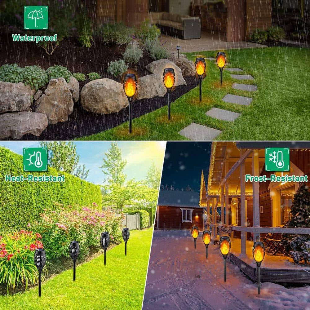 Solar Torches Light with Flickering Flame for Outdoor Decor, Solar Garden Lights, Waterproof Outdoor Lighting