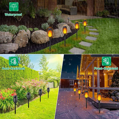 Solar Torches Light with Flickering Flame for Outdoor Decor, Solar Garden Lights, Waterproof Outdoor Lighting