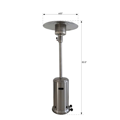 46,000 BTU Steel Gray Propane Patio Heater