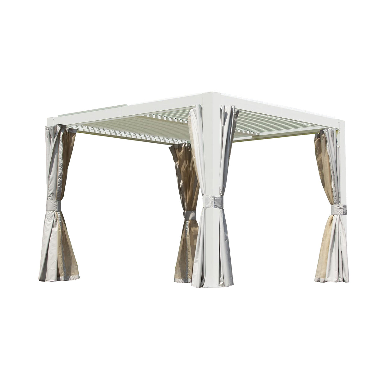 10 x 10 ft White Aluminum Louvered Pergola