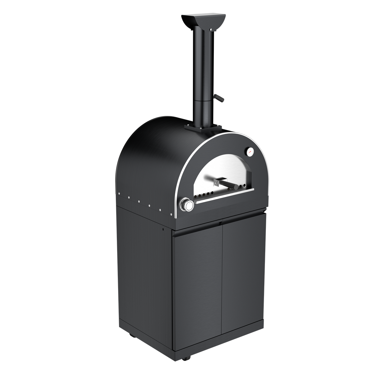 128-In. Double 304 Marine Grade SS Outdoor Kitchen – 120,000 BTU | BBQ Grill + Pizza Oven + Wine Cooler | Black Granite