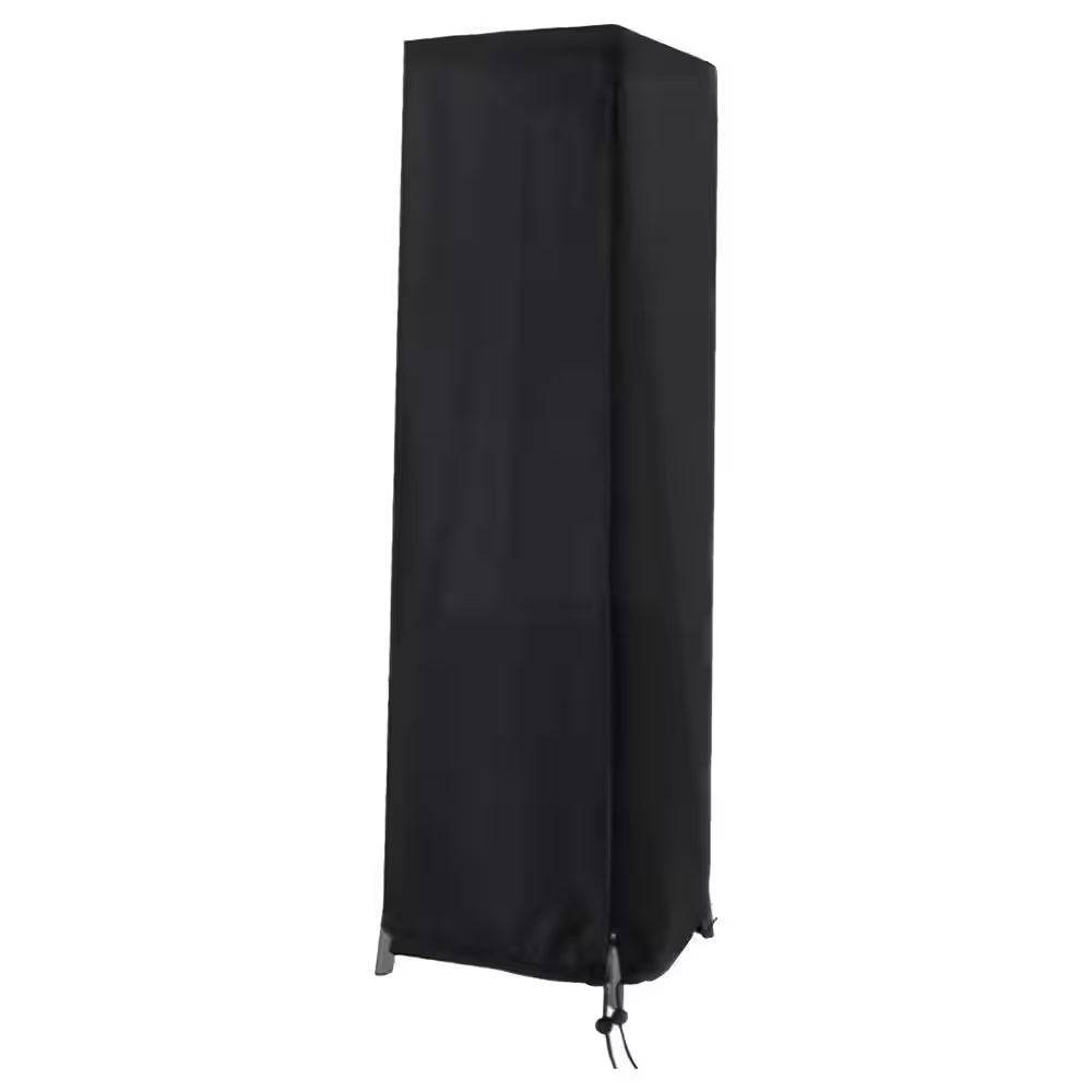 87 in Outdoor 420D Oxford Patio Heater Cover Waterproof Windproof Zippered Black Pyramid Heater Accessory