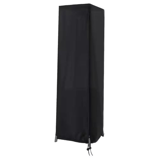 87 in Outdoor 420D Oxford Patio Heater Cover Waterproof Windproof Zippered Black Pyramid Heater Accessory