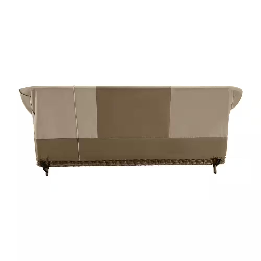 38 In. L X 77.3 In. W X 31 In. H Beige Patio Furniture Loveseat and Sofa (2-In-1) Cover