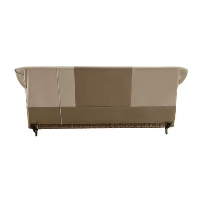 38 In. L X 77.3 In. W X 31 In. H Beige Patio Furniture Loveseat and Sofa (2-In-1) Cover