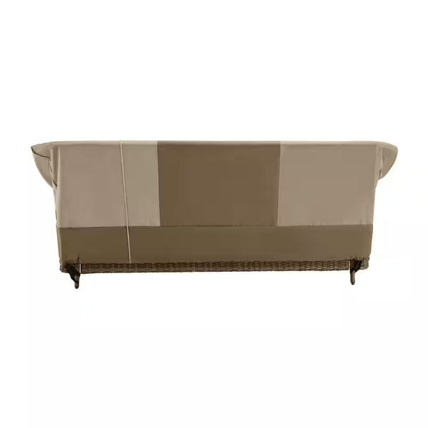 38 In. L X 77.3 In. W X 31 In. H Beige Patio Furniture Loveseat and Sofa (2-In-1) Cover
