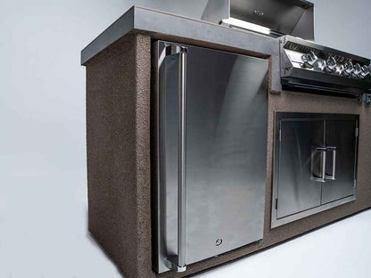 KoKoMo 7 ft Outdoor Kitchen Island with 32-Inch Grill & Refrigerator