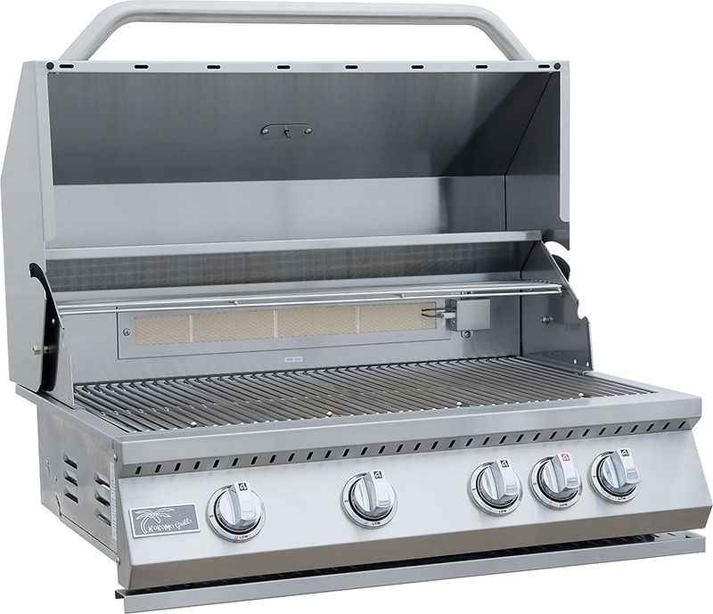 KoKoMo 7 ft Outdoor Kitchen Island with 32-Inch Grill & Refrigerator