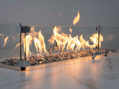 KoKoMo 7 ft 6 in x 9 ft Outdoor Kitchen Island with Fire Feature