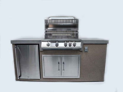 KoKoMo 7 ft Outdoor Kitchen Island with 32-Inch Grill & Refrigerator