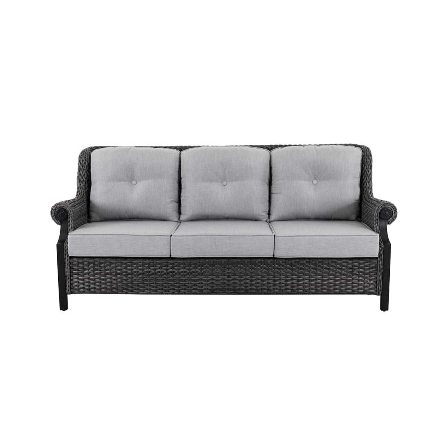 Lassen 4-Piece Grey Wicker Patio Set with Swivel Rocking Chairs
